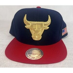 Chicago Bulls Hat Men Navy Red Dream Team USA Mitchell & Ness Snap Back Cap